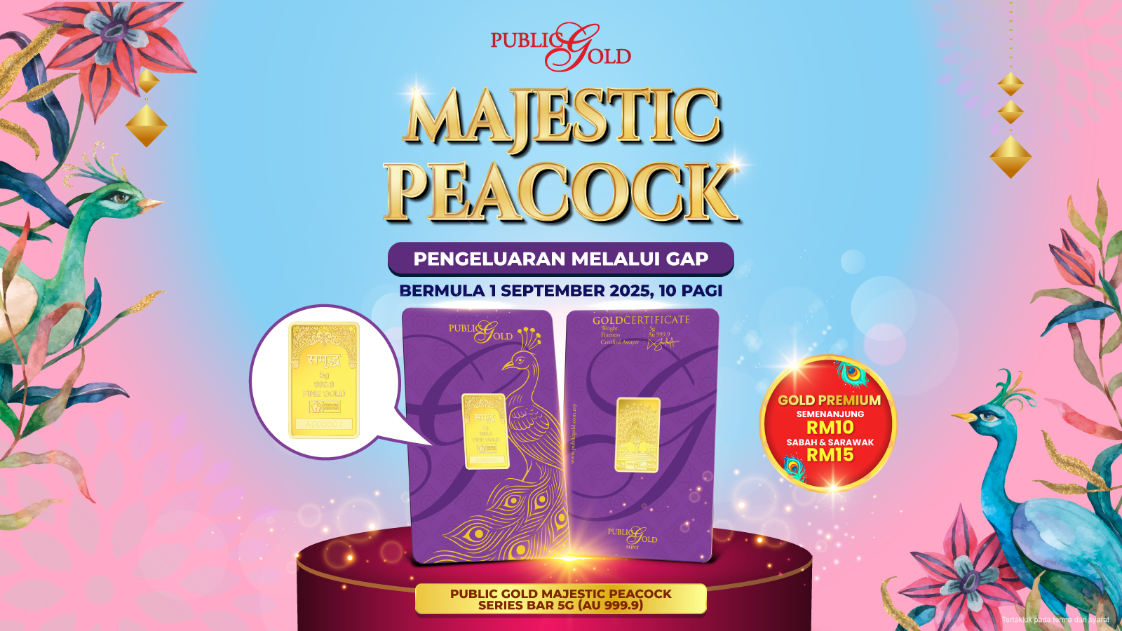 Majestic Peacock 5G Gold Bar