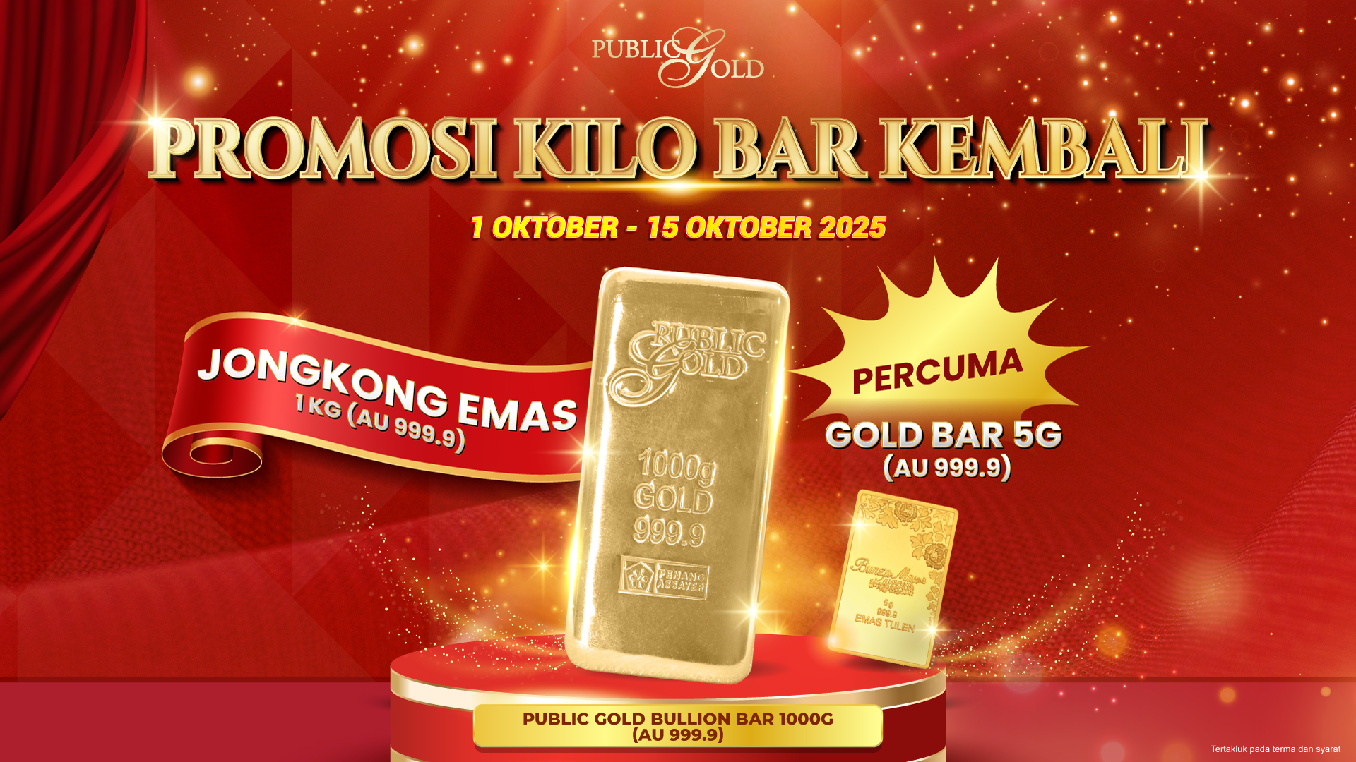 Beli 1kg jongkong emas, PERCUMA gold bar Bungamas 5g!