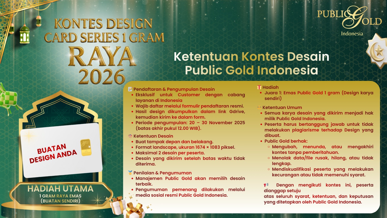 PUBLIC GOLD INDONESIA KOMPETESI DESAIN 1GR EDISI RAYA 2026