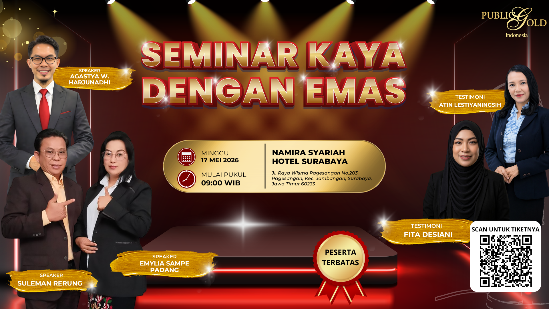 SEMINAR KAYA DENGAN EMAS SURABAYA MEI 2026